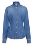 Alaia Women Round Denim Shirt by Luosophy