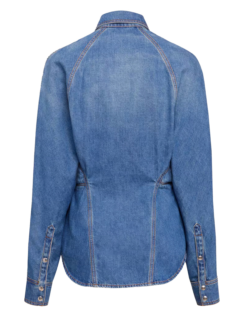Alaia Women Round Denim Shirt by Luosophy