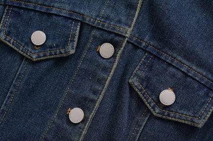 Women Clothing Polo Collar Sleeveless Shirt Loose Casual Denim Dress by Ragazza