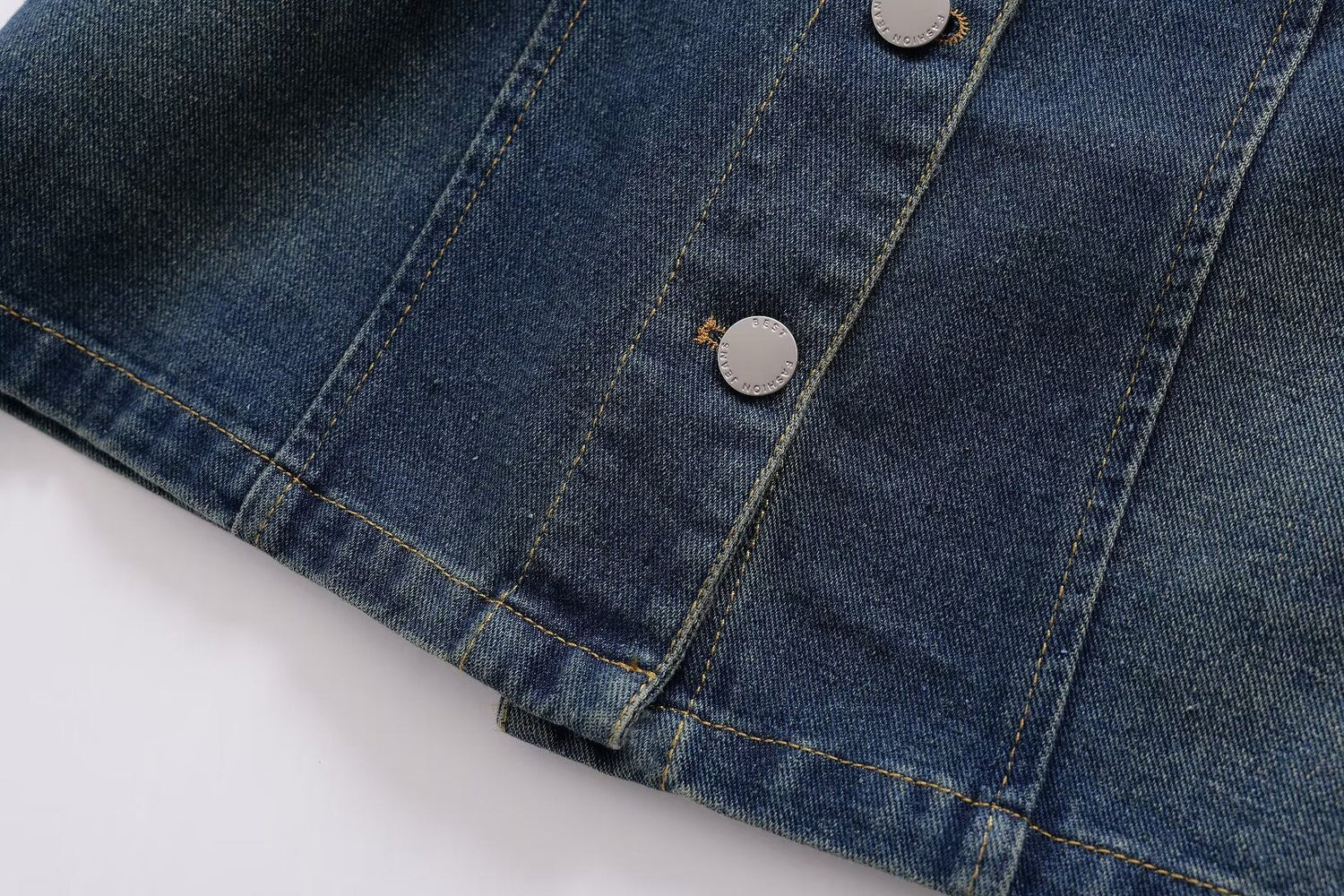 Women Clothing Polo Collar Sleeveless Shirt Loose Casual Denim Dress by Ragazza