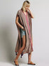 Women Summer Sleeveless Embroidered Ankle Length Cape Dress by Ragazza