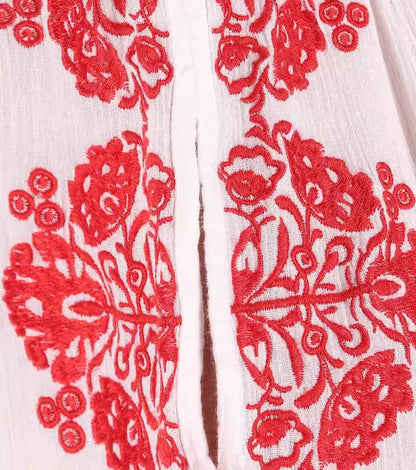 Women Spring Embroidered Printed Button Maxi Dress by Ragazza