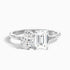 Amaya Toi Et Moi Diamond Ring in 14k White Gold With Oval and Emerald Two Stone Lab Grown Diamond (3.5 Ct. Tw.)  DestGlow