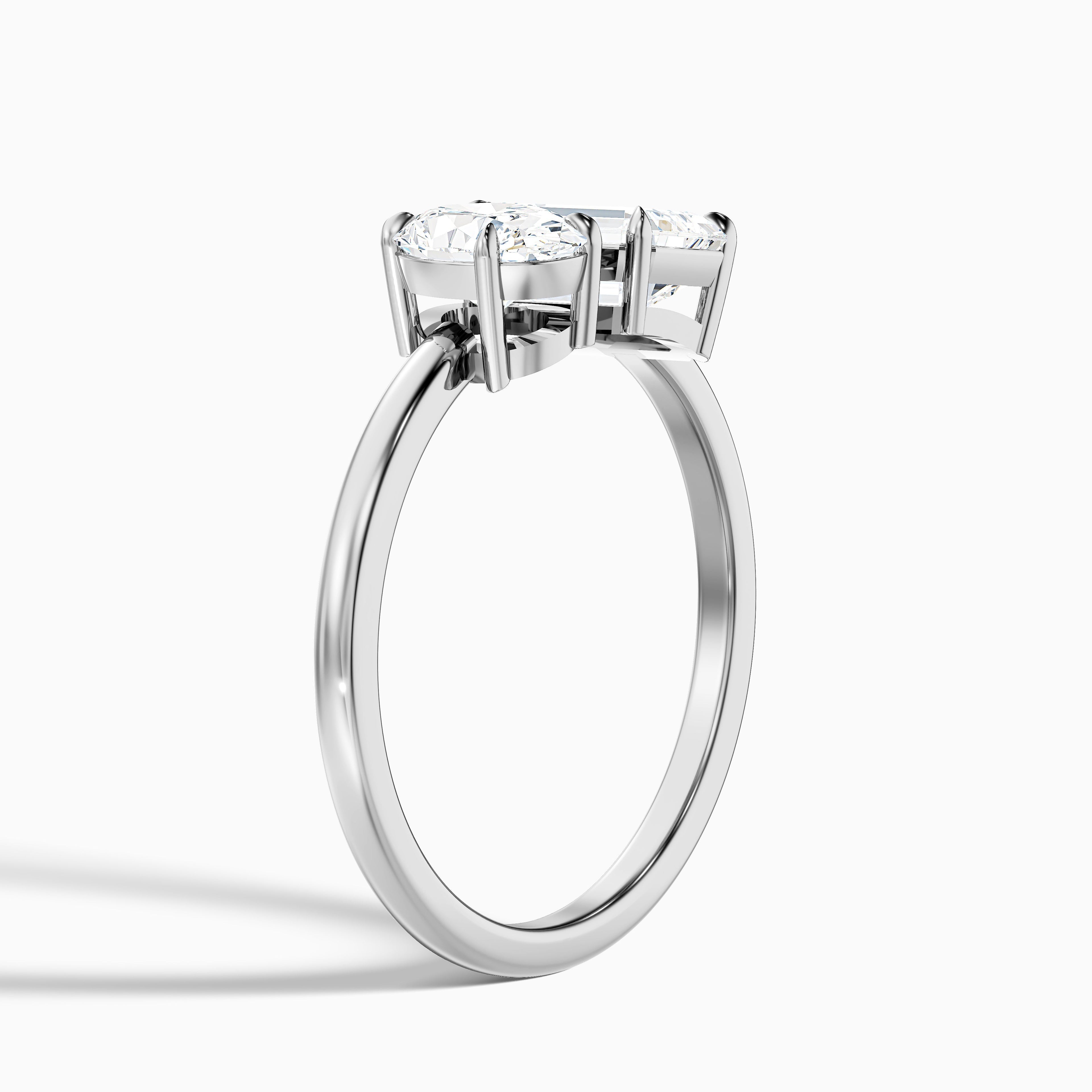 Amaya Toi Et Moi Ring in 14k Yellow Gold With Oval and Emerald Two Stone Lab Grown Diamond (1.5 Ct. Tw.)  DestGlow