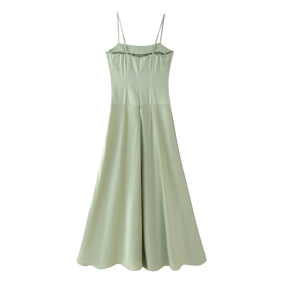 Women Clothing Summer Waist Controlled Large Hem Satin Sling Dress Women by Ragazza