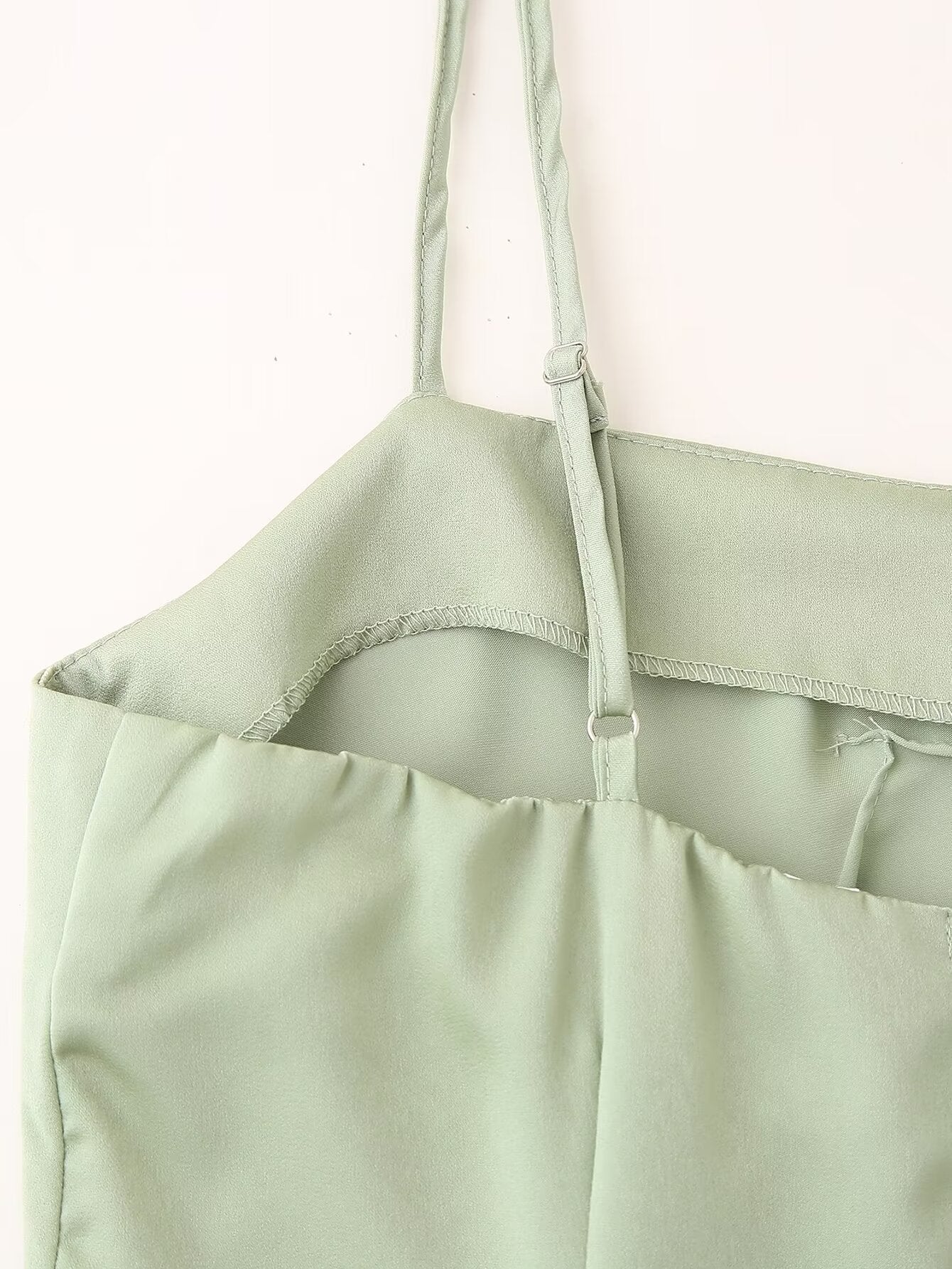 Women Clothing Summer Waist Controlled Large Hem Satin Sling Dress Women by Ragazza