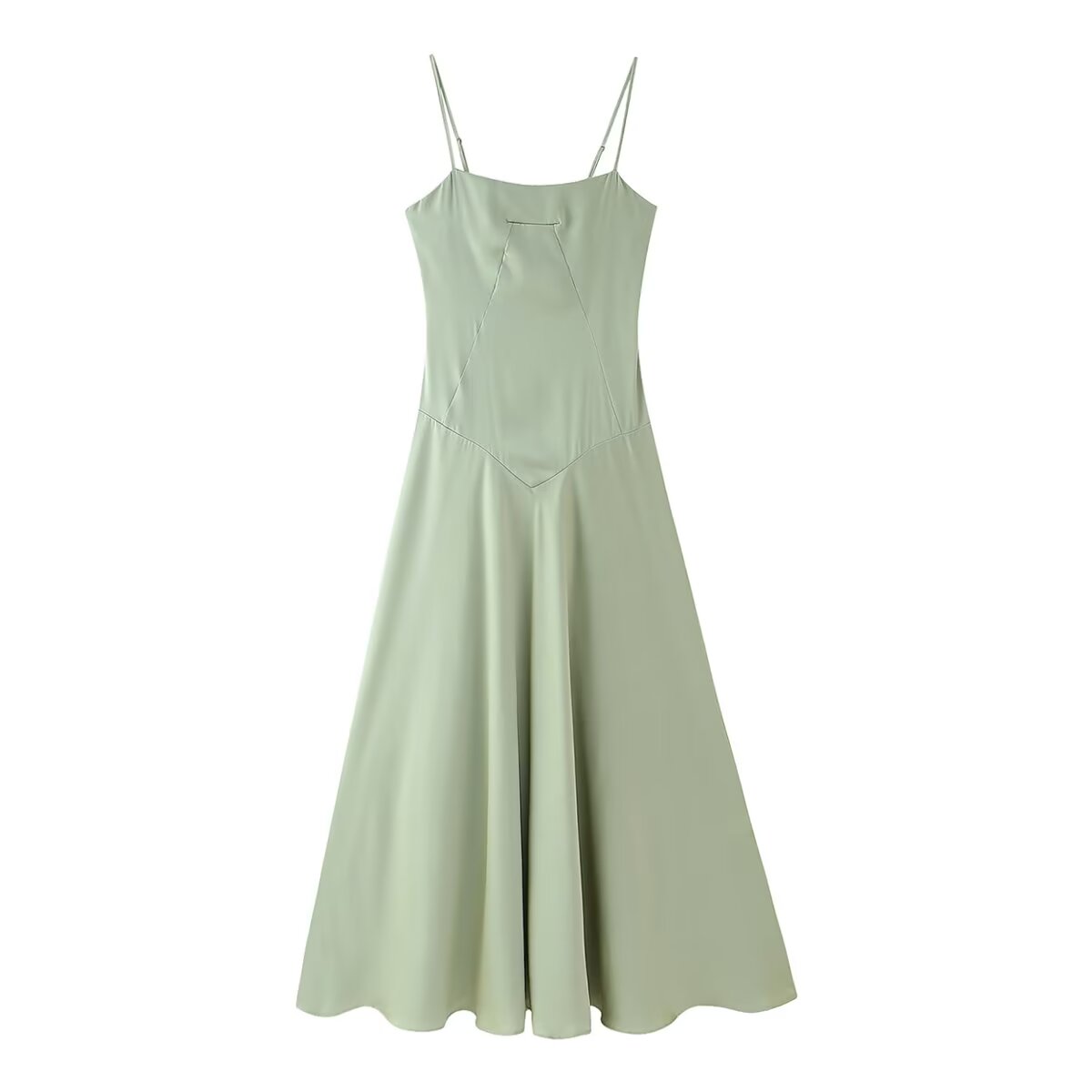 Women Clothing Summer Waist Controlled Large Hem Satin Sling Dress Women by Ragazza
