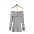 Off Shoulder Knitted Sling Dress Women Early Spring Inner Wear Bottoming Waist Tight Sexy Hip Dress by Ragazza