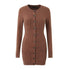 Knitted Long Sleeve Button Slim Fit Dress Sexy Slimming Hip Autumn Winter Black Knitted Women Clothing Dress by Ragazza