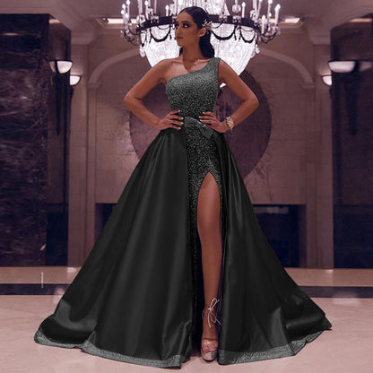 Autumn Women Clothing One Shoulder Mop Dress Evening Maxi Dress by Ragazza