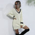 Arrival Office Knitted Pullover V neck Mid Length Sweater Autumn Winter  DestGlow