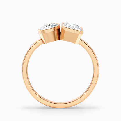 Tessa Toi Et Moi Engagement Ring in 10k Yellow Gold With Pear and Emerald Two Stone Moissanite Diamond (2.5 Ct. Tw.)  DestGlow