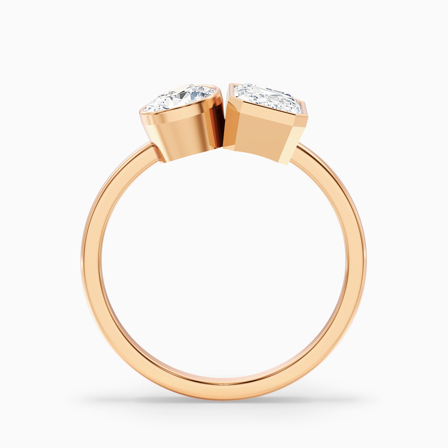 Tessa Toi Et Moi Engagement Ring in 14k White Gold With Pear and Emerald Two Stone Moissanite Diamond (2.5 Ct. Tw.)  DestGlow