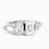 Tessa Toi Et Moi Engagement Ring in 14k White Gold With Pear and Emerald Two Stone Moissanite Diamond (4 Ct. Tw.)  DestGlow