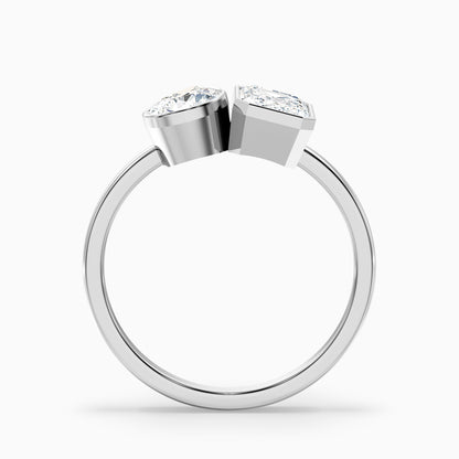 Tessa Toi Et Moi Engagement Ring in 14k Rose Gold With Pear and Emerald Two Stone Moissanite Diamond (4.5 Ct. Tw.)  DestGlow