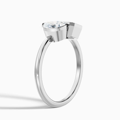 Tessa Toi Et Moi Engagement Ring in 18k Rose Gold With Pear and Emerald Two Stone Moissanite Diamond (3 Ct. Tw.)