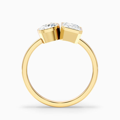 Tessa Toi Et Moi Engagement Ring in 10k Rose Gold With Pear and Emerald Two Stone Moissanite Diamond (4 Ct. Tw.)