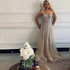 Spring Summer Women Clothing Gold V neck Dress Sling Gradient Mop Dress by Ragazza