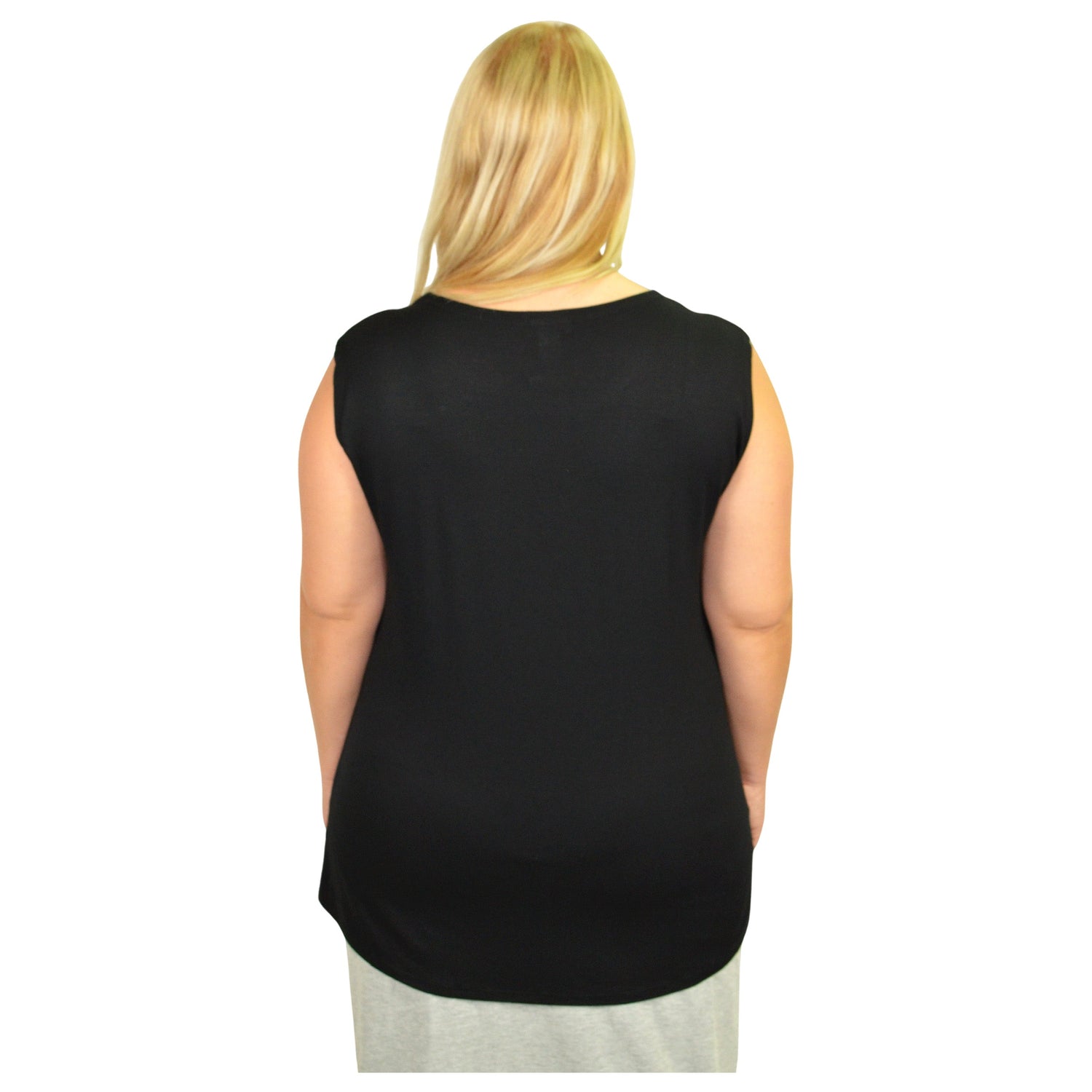 Plus Size Premium Sleeveless Layering Tank Top with Full Shoulder Coverage by Kosher Casual USA