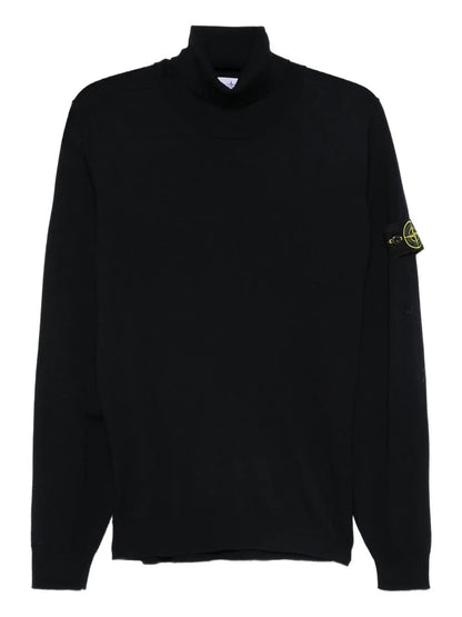 Stone Island Men Ribbed Wool Turtleneck Sweater by Luosophy