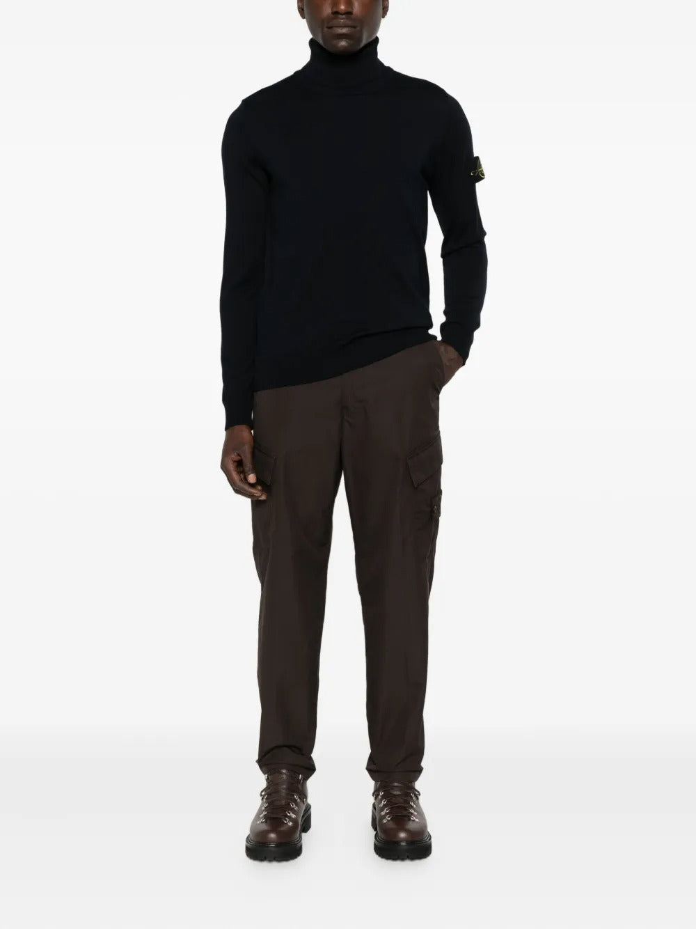 Stone Island Men Ribbed Wool Turtleneck Sweater by Luosophy