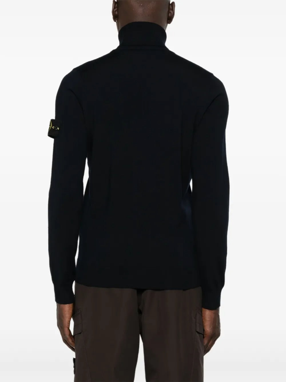 Stone Island Men Ribbed Wool Turtleneck Sweater by Luosophy