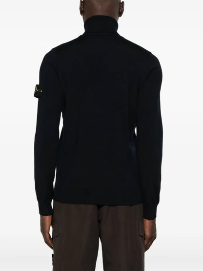 Stone Island Men Ribbed Wool Turtleneck Sweater by Luosophy