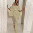 Back Big Ruffled Wrapped Chest off-Shoulder Dress Blingbling Sheath Slit Evening Dress by Ragazza