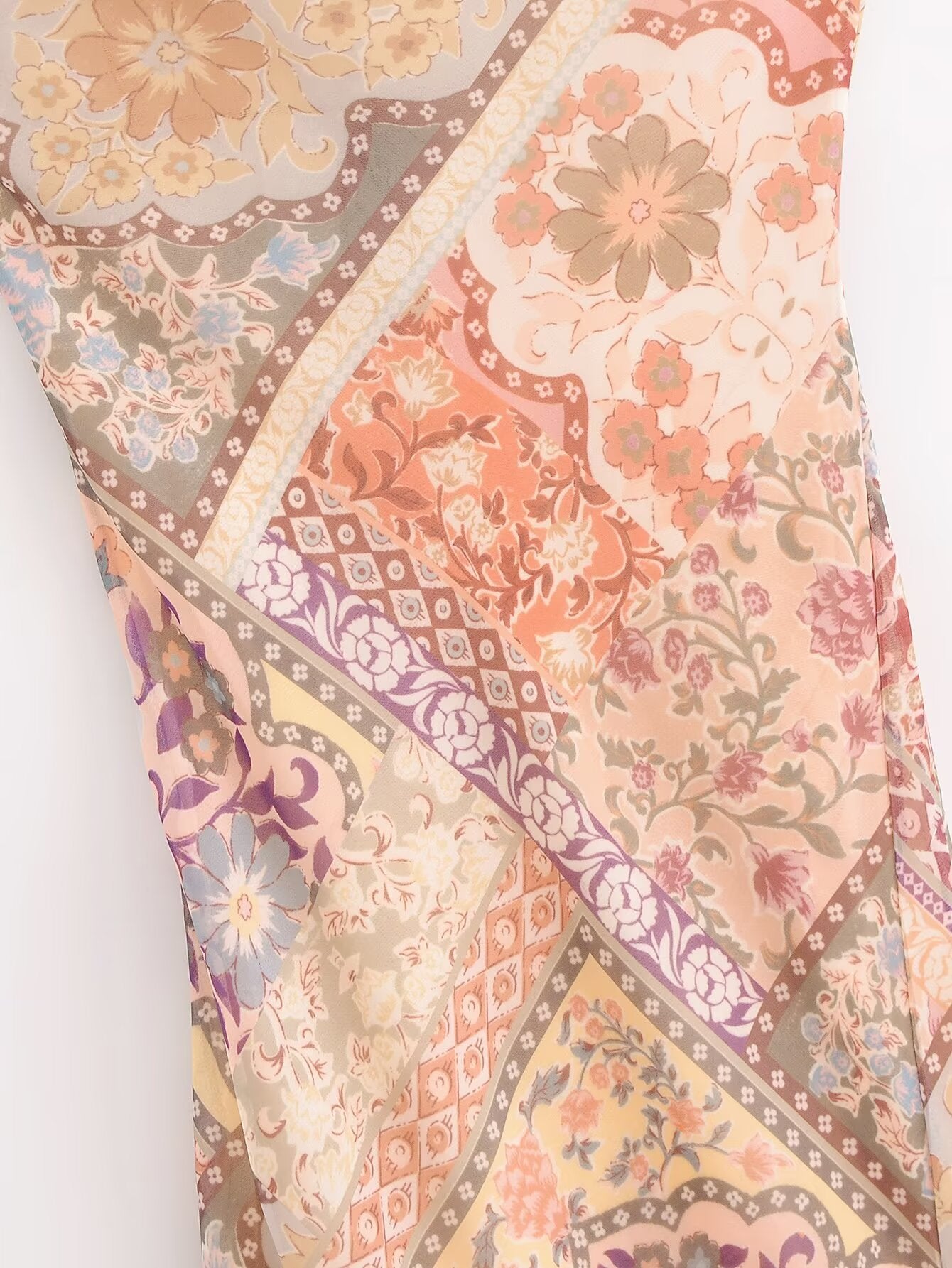 Women Backless Printing Color Contrast Loose Sling Dress by Ragazza