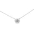 10K White Gold 1/4 Cttw Bezel-Set Round Diamond Solitaire Floral Pendant 18" Necklace (I-J Color, SI2-I1 Clarity) by Bids.com
