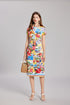 Summer Rose Puzzle Positioning Printed Waist Dress Slim fit Hip by Ragazza
