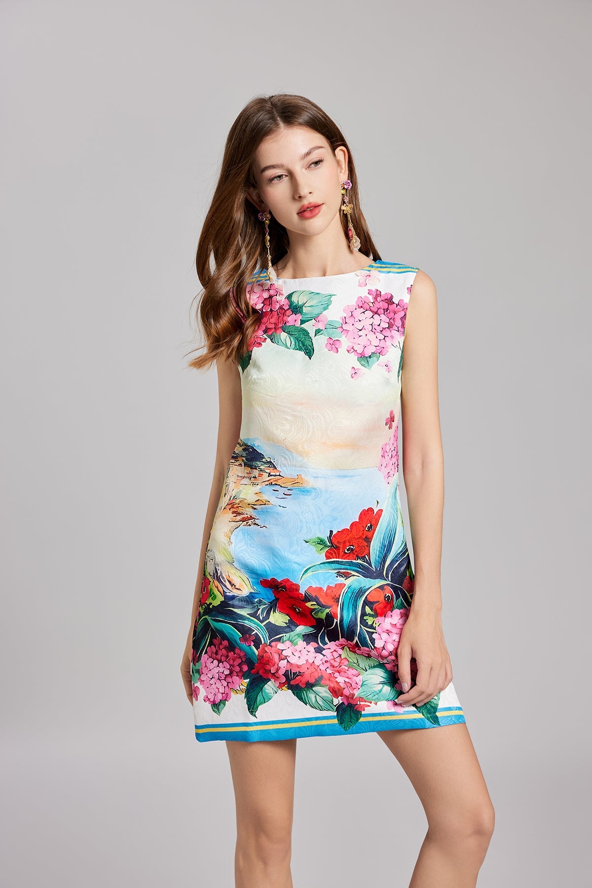 Early Spring Embroidery Ball Positioning Print Vest Dress by Ragazza