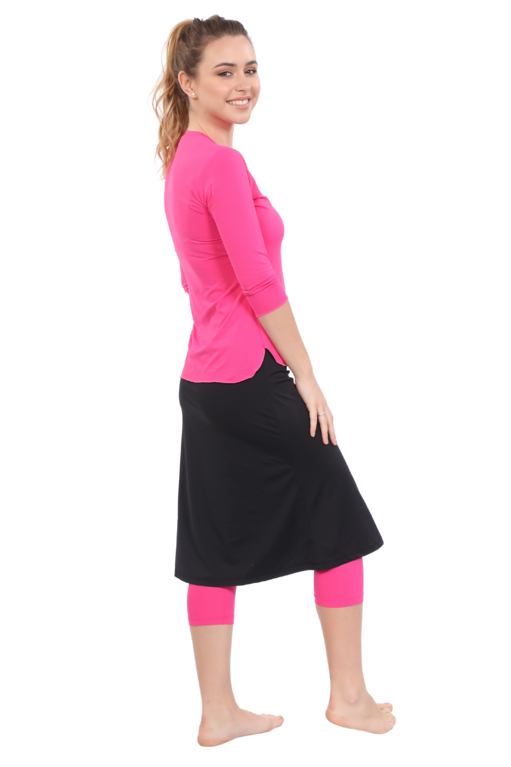Relaxed Fit 3/4 Sleeve Swim &amp; Exercise Top - Quick-Dry UPF 50+ Protection by Kosher Casual USA