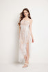 Women Summer Fishbone Lace Gauze Slit Slim Sexy Dress by Ragazza