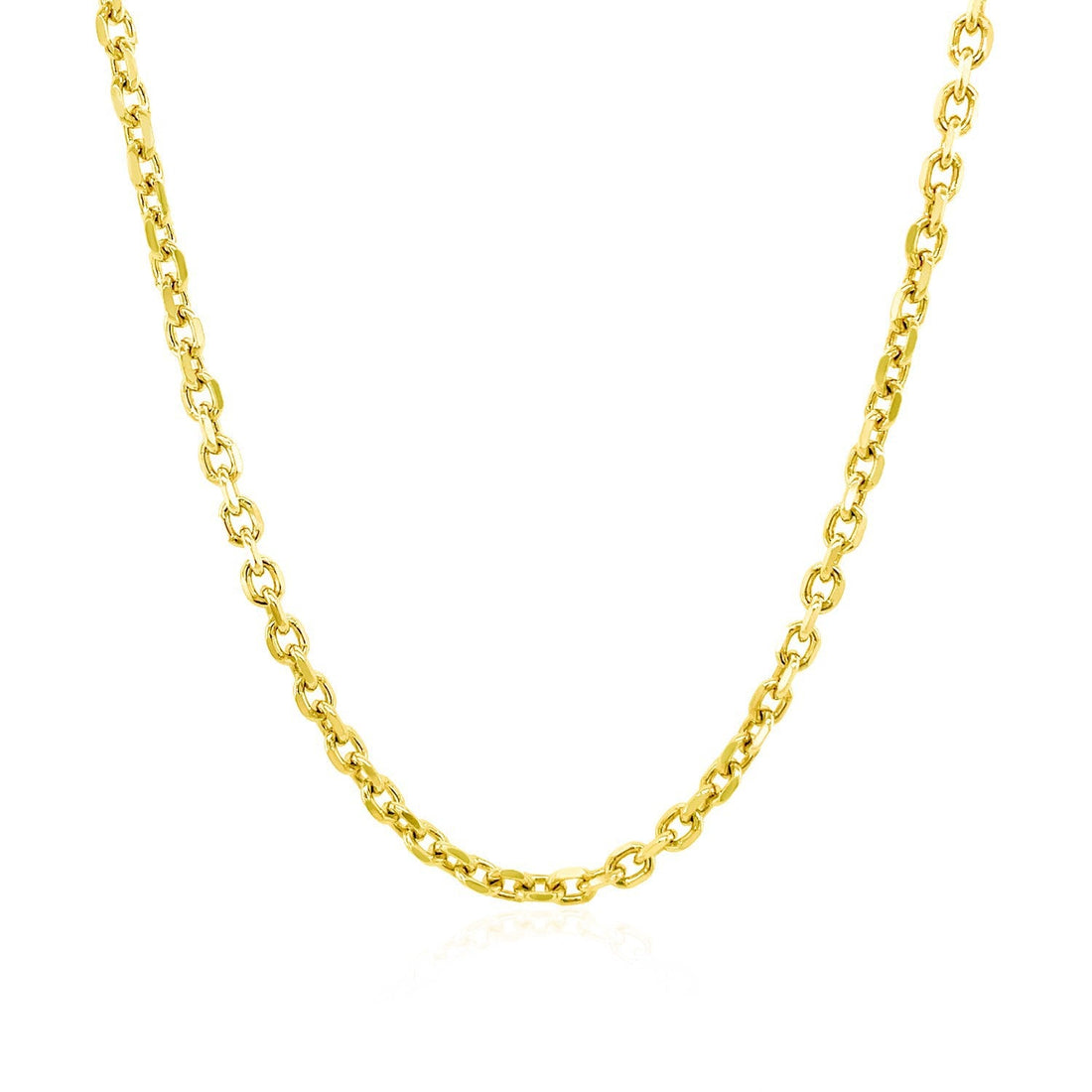 2.3mm 14k Yellow Gold Diamond Cut Cable Link Chain by Bids.com