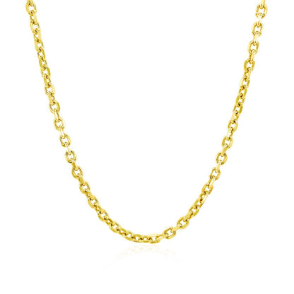 2.3mm 14k Yellow Gold Diamond Cut Cable Link Chain by Bids.com