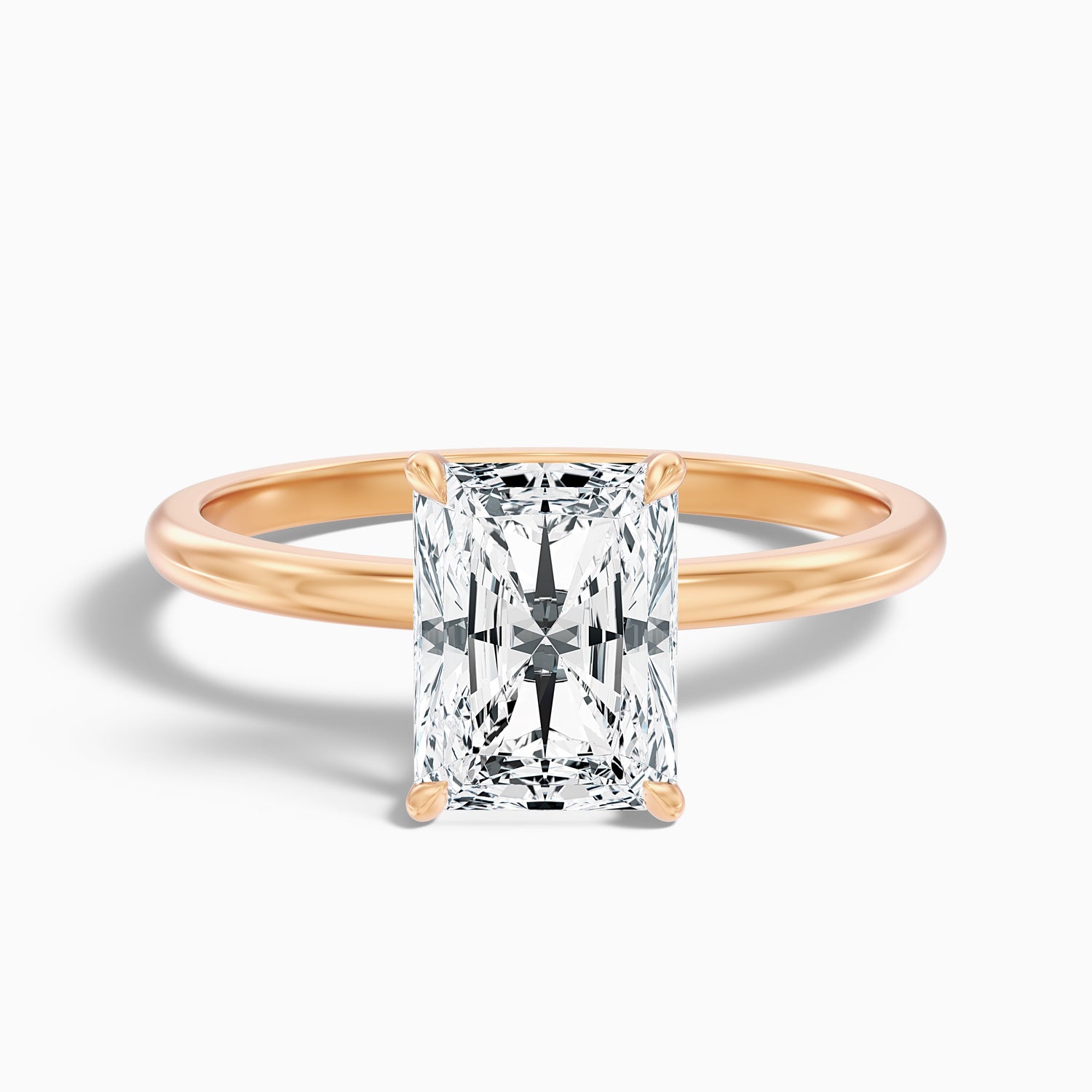 Sasha 4 Carat Radiant Cut Solitaire Lab Grown Diamond Ring in 10k White Gold