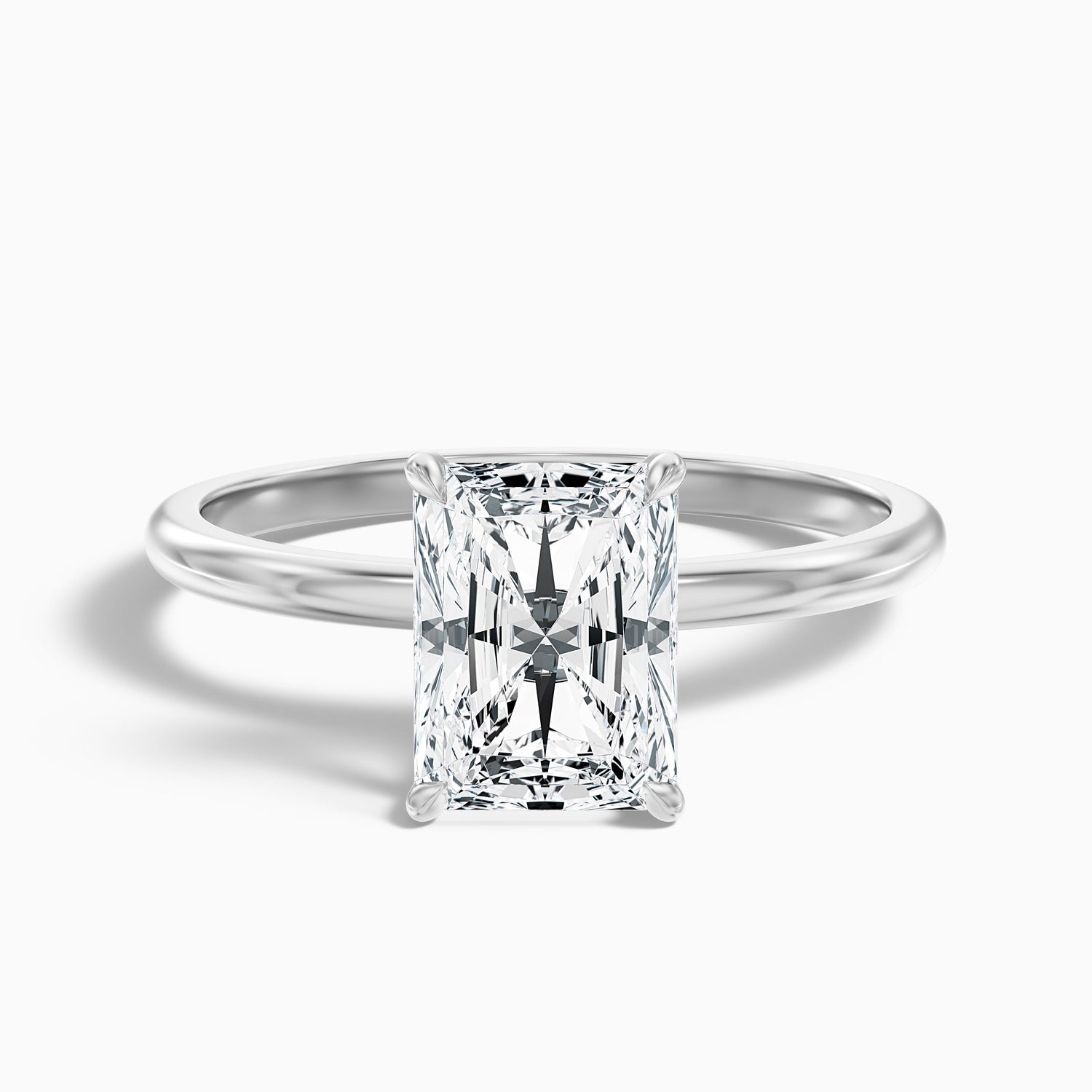 Ariya 5.5 Carat Radiant Cut Solitaire Moissanite Engagement Ring in 18k Rose Gold