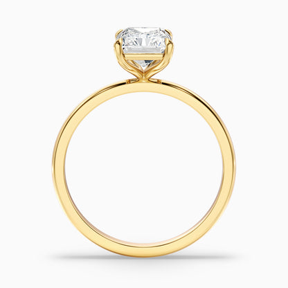 Ariya 4 Carat Radiant Cut Solitaire Moissanite Engagement Ring in 14k Yellow Gold