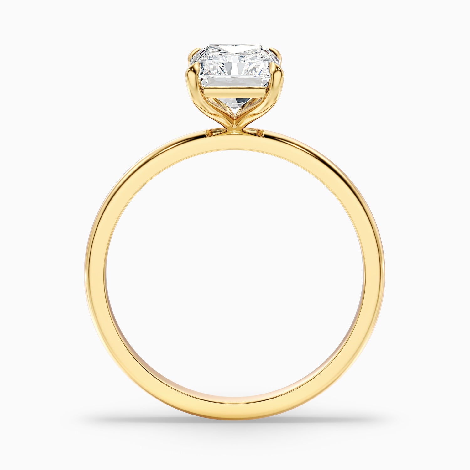 Sasha 4 Carat Radiant Cut Solitaire Lab Grown Diamond Ring in 14k Yellow Gold