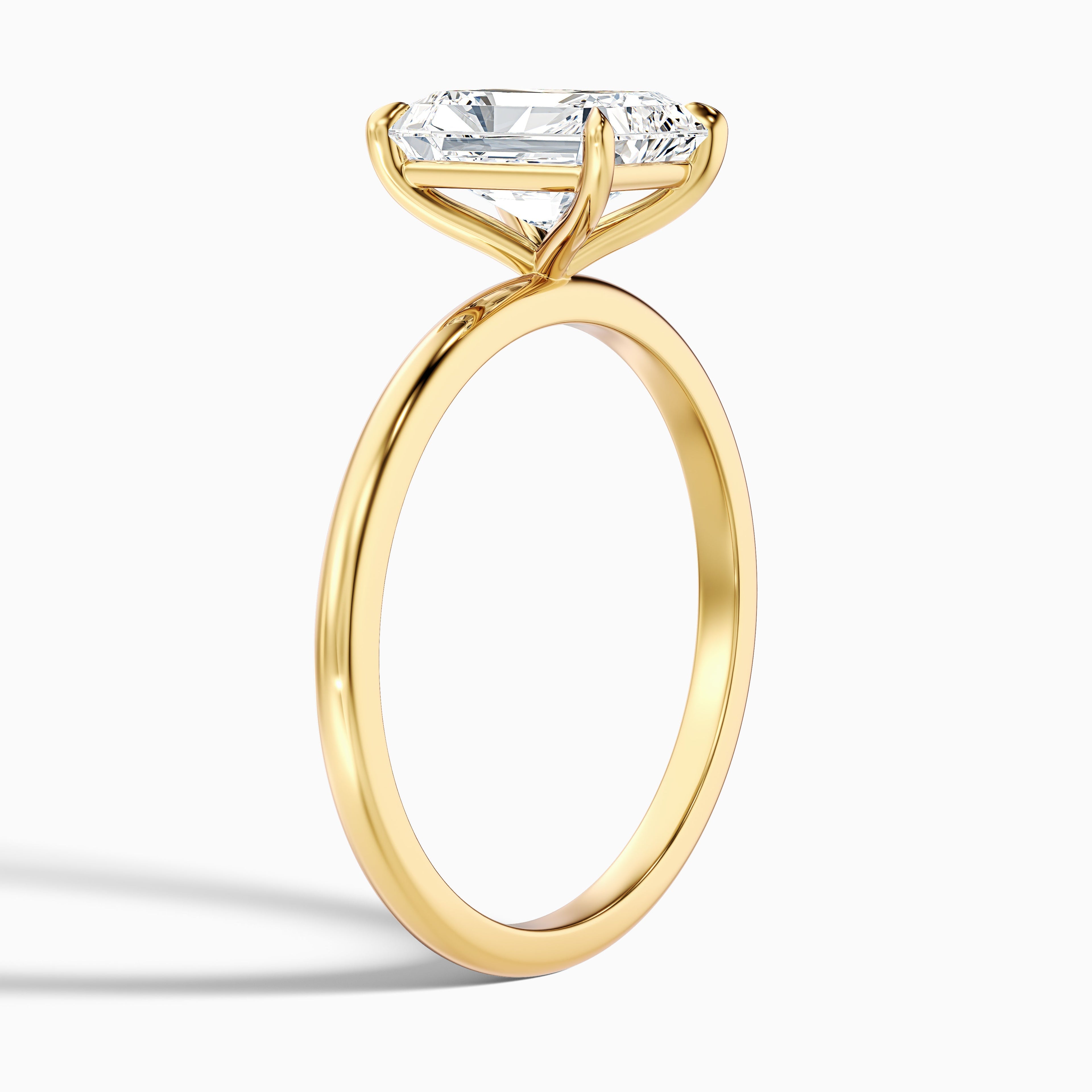 Ariya 1 Carat Radiant Cut Solitaire Moissanite Engagement Ring in 18k White Gold