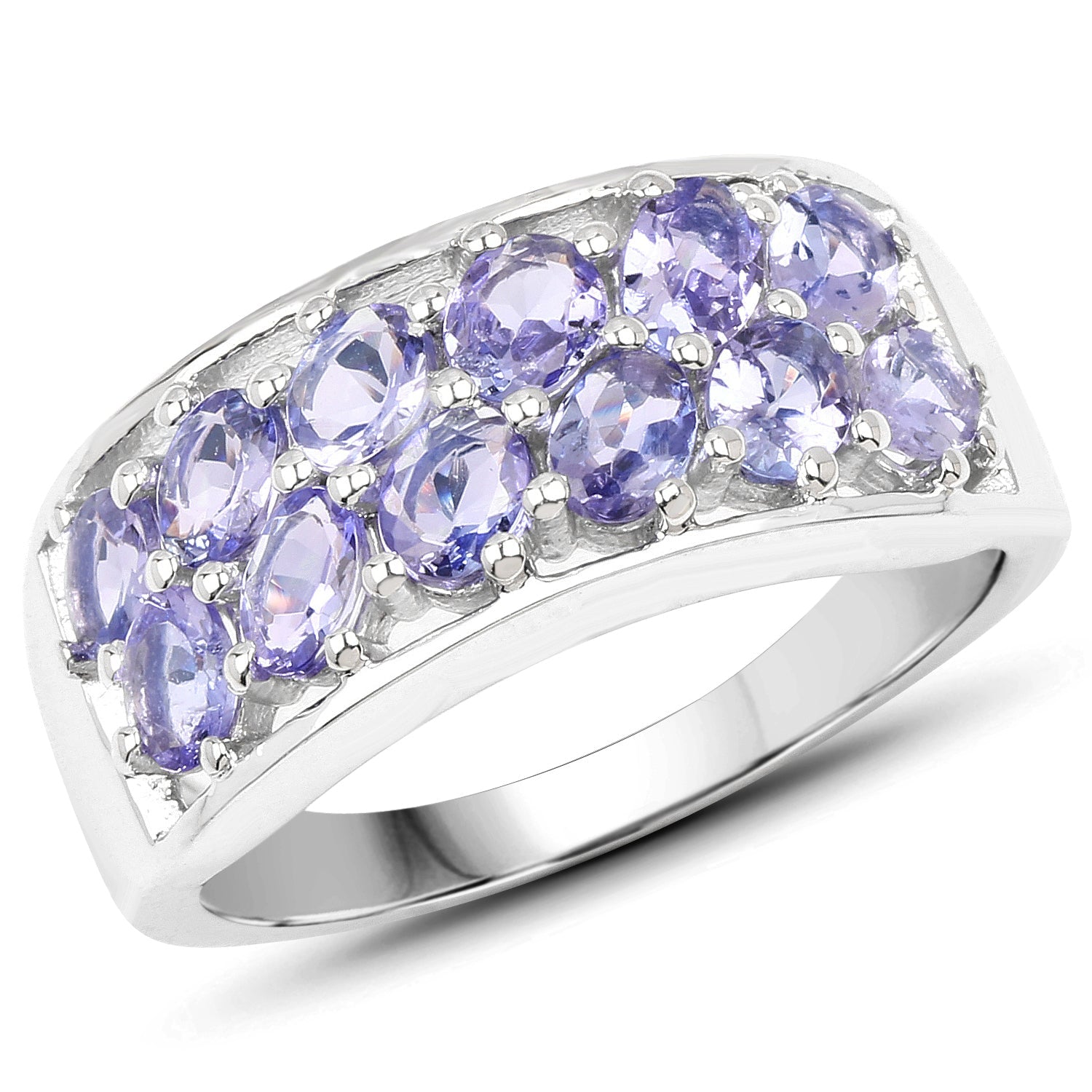 2.04 Carat Genuine Tanzanite .925 Sterling Silver Ring by Bids.com