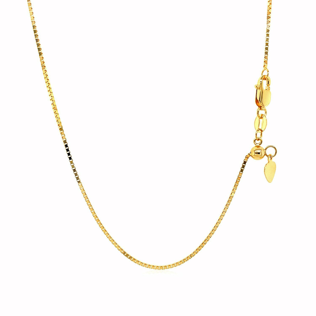 14k Yellow Gold Adjustable Box Chain 0.85mm by Bids.com
