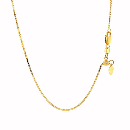 14k Yellow Gold Adjustable Box Chain 0.85mm by Bids.com