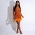 Lace Up Sequ See Through Sheath Dress Women by Ragazza