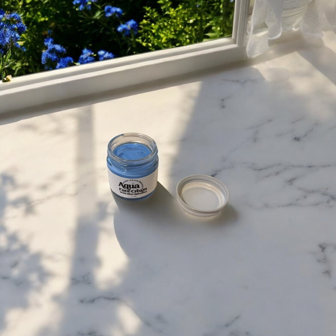 Aqua Face Cream for Young and Mature Skin, Clear Skin by Living Water Organics