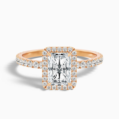 Ashly 2 Carat Radiant Cut Halo Moissanite Engagement Ring in 925 Sterling Silver