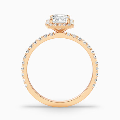 Ashly 3.5 Carat Radiant Cut Halo Moissanite Engagement Ring in 10k Yellow Gold  DestGlow