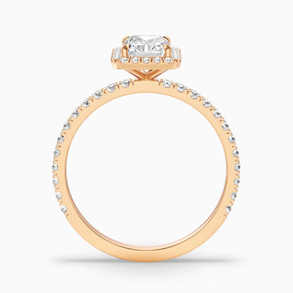 Ashly 2.5 Carat Radiant Cut Halo Moissanite Engagement Ring in 925 Sterling Silver