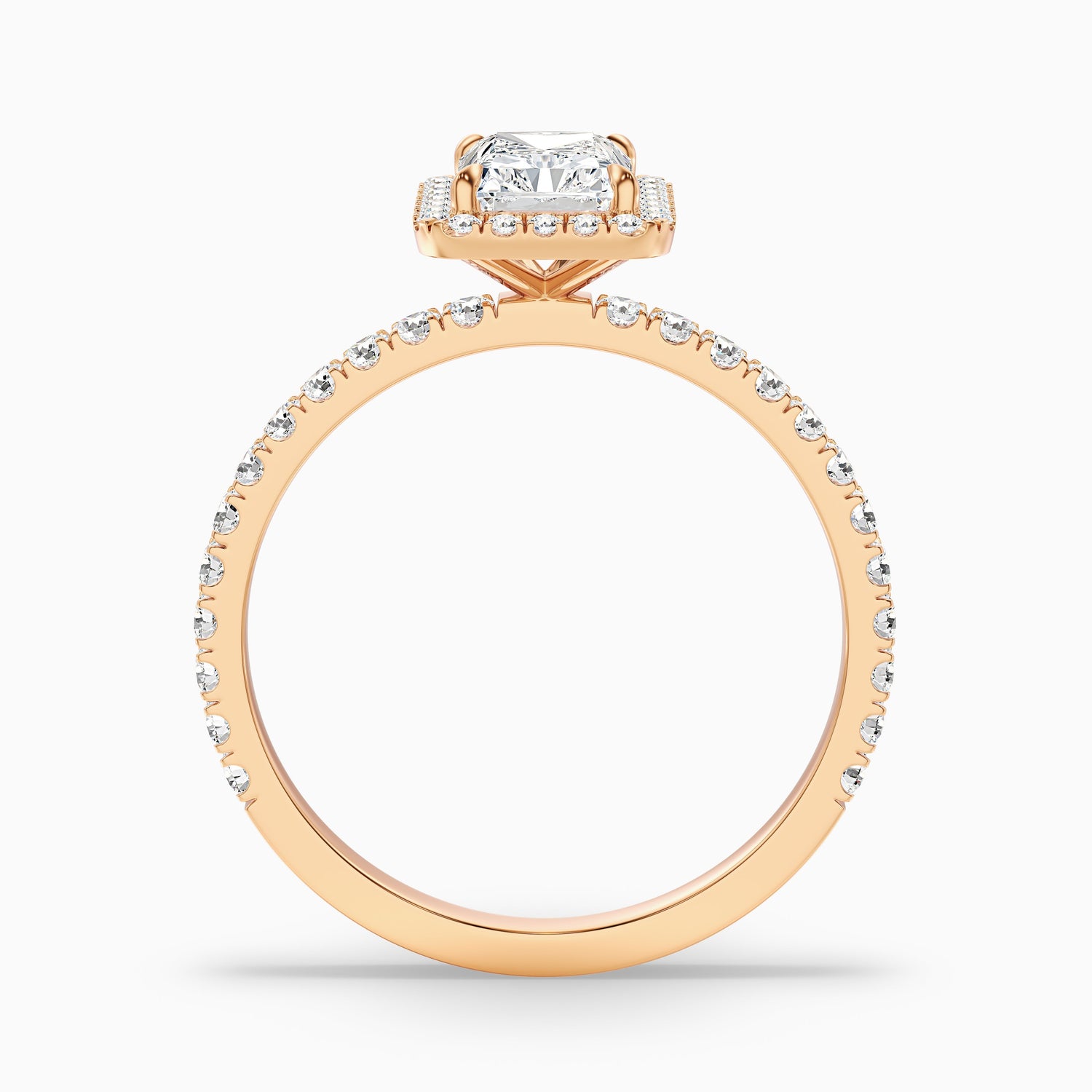 Ashly 1.5 Carat Radiant Cut Halo Moissanite Engagement Ring in 925 Sterling Silver